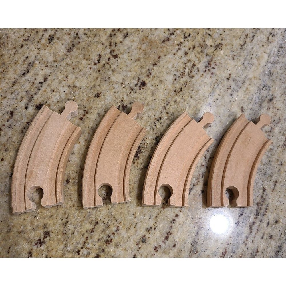 4 PIECE REVERSIBLE CURVE TRACK BRIO THOMAS COMPATIBLE WOODEN RAILWAY 4" Curve